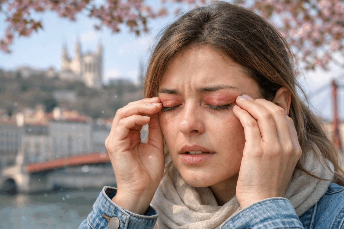 paupières gonflées dues aux allergies au printemps à Lyon